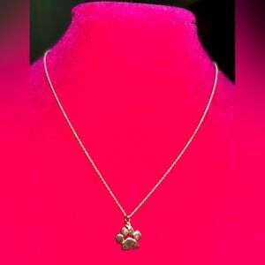 I ❤️ My Fur Baby! Dainty Sterling chain & Paw Pendant